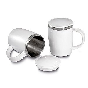 CANECA DE 450ML INOX BRANCA CA0150