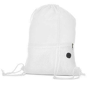 SACOLA MOCHILA BOLSO COM ZIPER - BRANCA BP0002