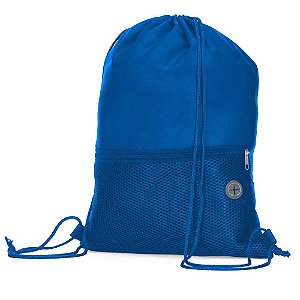 SACOLA MOCHILA BOLSO COM ZIPER - AZUL BP0002