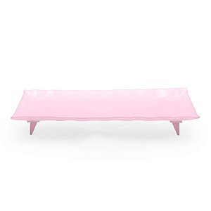 PRATO DE VIDRO RETANGULAR G ROSA
