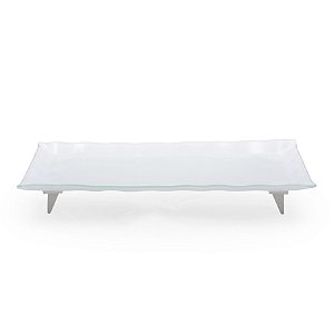 PRATO DE VIDRO RETANGULAR G BRANCO
