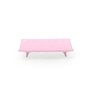 PRATO DE VIDRO RETANGULAR M ROSA