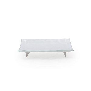 PRATO DE VIDRO RETANGULAR M BRANCO