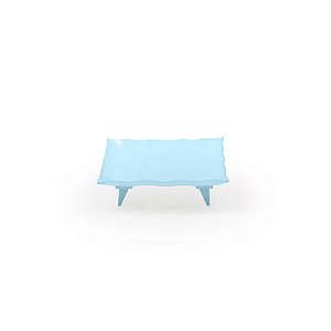 PRATO DE VIDRO QUADRADO PEQUENO AZUL