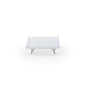 PRATO DE VIDRO QUADRADO PEQUENO BRANCO