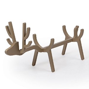 ORNAMENTO DE MADEIRA PARA VINHO - ALCE BEGE