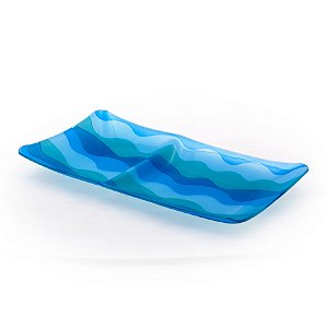 PETISQUEIRA DE VIDRO COM 2 DIVISORIAS - ONDAS