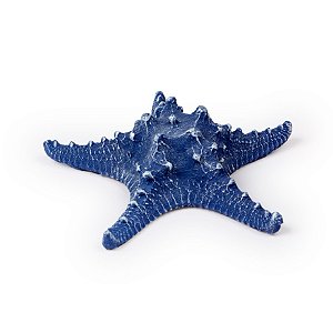 ORNAMENTO DE RESINA MODELO ESTRELA DO MAR MEDIA AZUL ESCURO