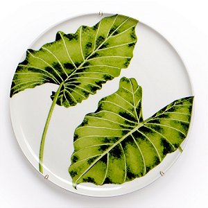 PRATO DE PORCELANA 23 CM - 2 FOLHAS