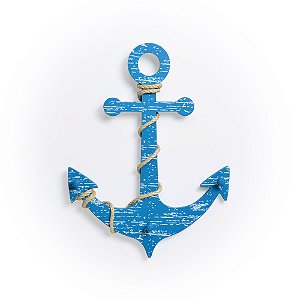 ORNAMENTO DE MADEIRA COM 03 GANCHOS - ANCORA G