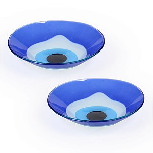 CONJ. 02 BOWL DE VIDRO DECORATIVO - OLHO GREGO