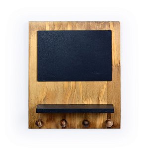 SUPORTE DE MADEIRA CHAVE - RECADO - PRATELEIRA