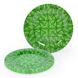 CONJ. 04 ORNAMENTO DE VIDRO  28 - FOLHAGEM