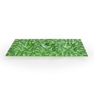 ORNAMENTO RETANGULAR DE VIDRO COM 3 DIVISORIAS - F
