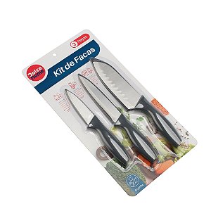 KIT DE FACAS COM PROTECAO GOURMET
