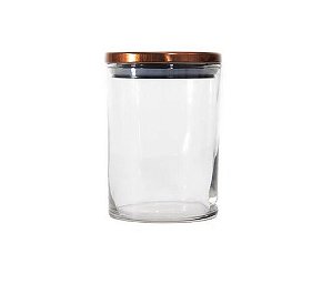 POTE DE VIDRO TAMPA INOX CANARY ROSE 710ML