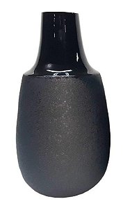 VASO TEXTURIZADO PRETO 19X19X36CM