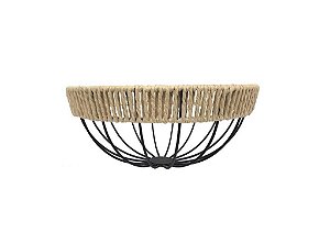 CESTO DECORATIVO METAL C/ FIBRA NATURAL 25X25X10