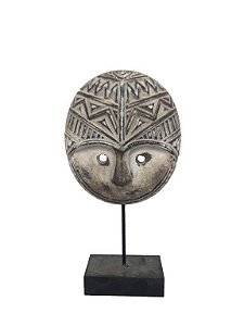 ESCULTURA DECORATIVA DE MADEIRA TRIBOS 16X6X28