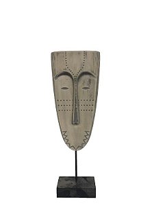 ESCULTURA DECORATIVA DE MADEIRA TRIBOS 16X6X37