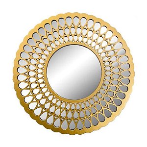 ESPELHO DECORATIVO DOURADO SPECULUM - 40X40X4,5CM