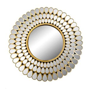 ESPELHO DECORATIVO DOURADO SPECULUM - 76X76X4,5CM