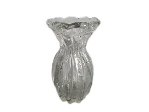 VASO DE VIDRO INSPIRADO NO MURANO TRANSPARENTE VENEZA - 12X12X20
