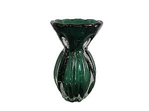 VASO DE VIDRO INSPIRADO NO MURANO VERDE VENEZA - 12X12X20