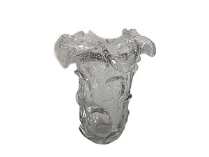 VASO DE VIDRO INSPIRADO NO MURANO TRANSPARENTE VENEZA - 19X19X24