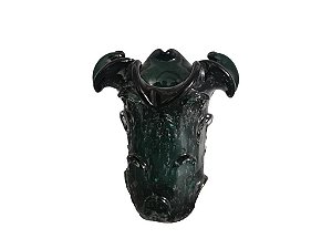 VASO DE VIDRO INSPIRADO NO MURANO VERDE VENEZA - 19X19X24