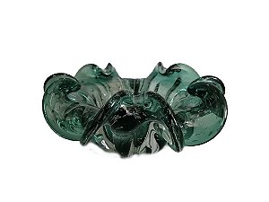 CENTRO DE MESA VIDRO INSPIRADO NO MURANO VERDE VENEZA - 21X21X10