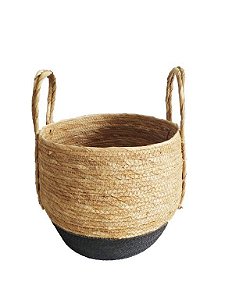 CESTO DE SEAGRASS PRETO PARACANÃS - 25X25X23CM