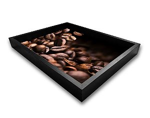 BANDEJA PRETA COFFEE 41x31x3CM