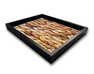 BANDEJA PRETA GRASS 41x31x3CM