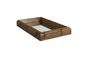 BANDEJA BAMBU C/ ESPELHO NATURE 45x30x4CM