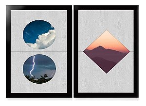 QUADRO DECORATIVO 2 PÇS PRETO SKY 53x33x3CM