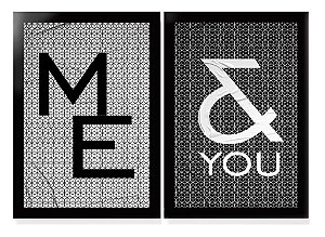 QUADRO DECORATIVO 2 PÇS PRETO ME 53x33x3CM