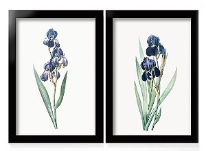 QUADRO DECORATIVO 2 PÇS PRETO FLOWER 53x33x3CM