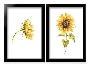 QUADRO DECORATIVO 2 PÇS PRETO SUNFLOWER 53x33x3CM