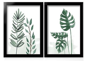 QUADRO DECORATIVO 2 PÇS PRETO SHEETS 53x33x3CM