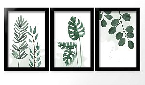QUADRO DECORATIVO 3 PÇS PRETO ADAM 43X33X1CM