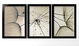 QUADRO DECORATIVO 3 PÇS PRETO LION 43X33X1CM