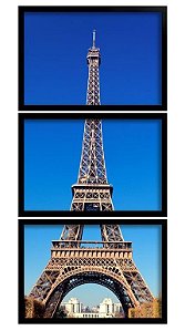 QUADRO DECORATIVO 3 PÇS PRETO EIFFEL 43X33X1CM