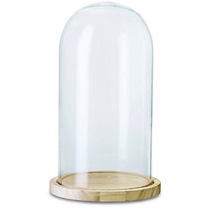 REDOMA EM VIDRO E MADEIRA