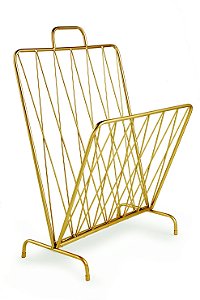 PORTA-REVISTAS DOURADO EM METAL