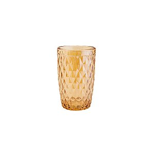CJ 6 COPOS ALTOS  VIDRO BICO  ABACAXI ÂMBAR METALIZADO 350ml