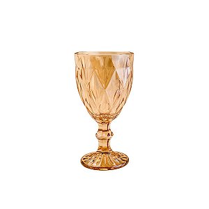 CJ 6 TAÇAS P/ÁGUA DE VIDRO DIAMOND ÂMBAR METALIZADO 325ml