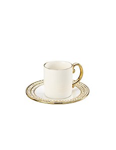 CJ 6 XÍCARAS CAFÉ C/PÍRES PORCELANA SUPER WHITE CHARME 100ml