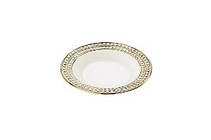 CJ 6 PRATOS FUNDOS DE PORCELANA SUPER WHITE CHARME 23cm