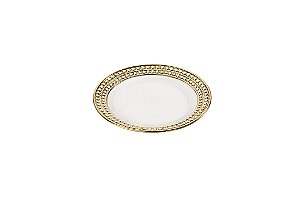CJ 6 PRATOS P/SOBREMESA DE PORCELANA SUPER WHITE CHARME 19cm